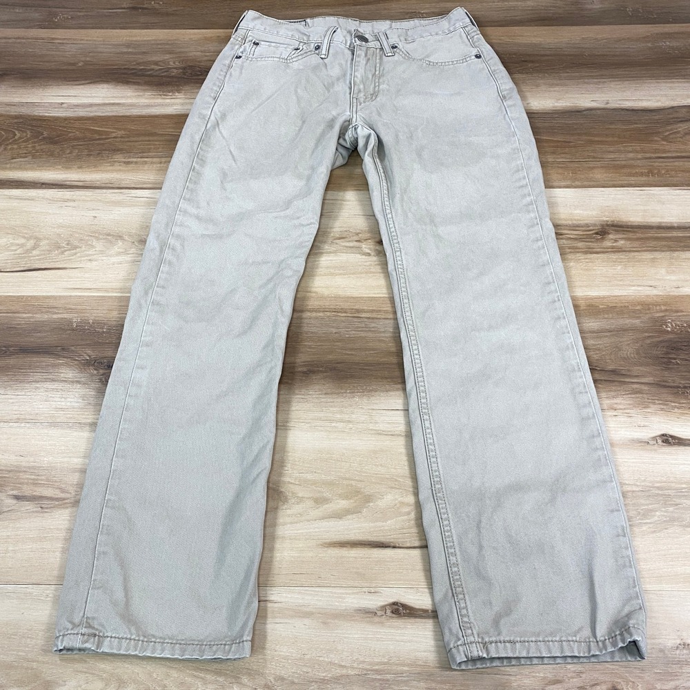 Levi's‎ 514 Straight Pants Mens 29x30 Cotton Twill Khaki Beige Modern Casual